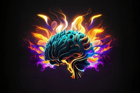 Abstract human brain concept, digital art Stock Illustration