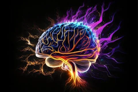 Abstract human brain concept, digital art Stock Illustration