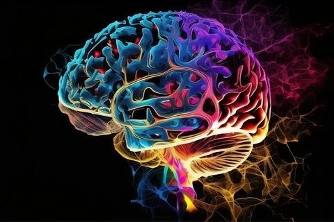 Abstract human brain concept, digital art Stock Illustration