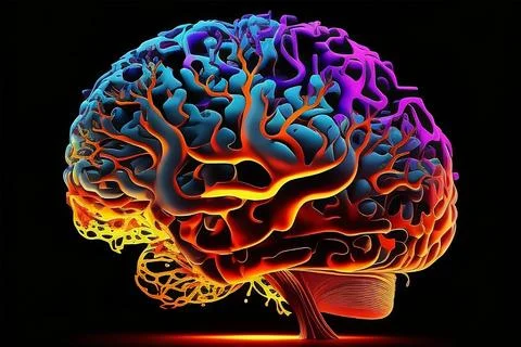 Abstract human brain concept, digital art Stock Illustration