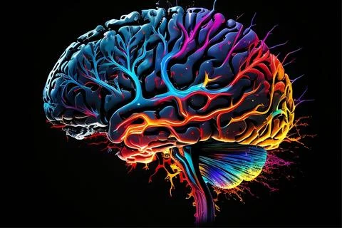 Abstract human brain concept, digital art Stock Illustration