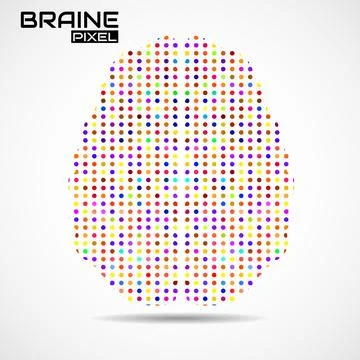Abstract human brain of dots. Vector logo Stock Illustration