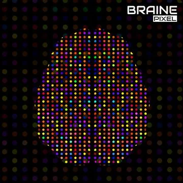 Abstract human brain of dots. Vector logo Illustrazione stock