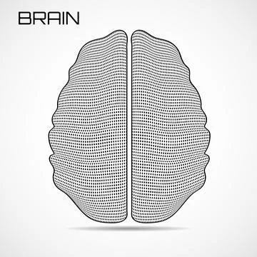 Abstract human brain of dotted. Vector illustration Illustrazione stock