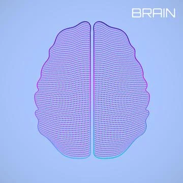 Abstract human brain of dotted. Vector illustration Stock Illustration