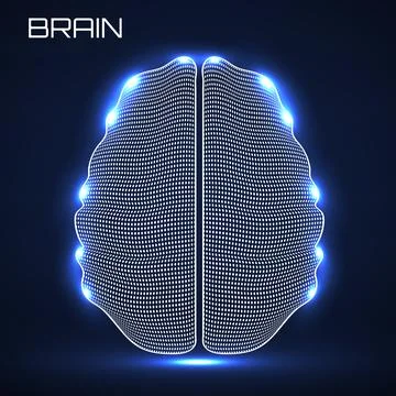Abstract human brain of dotted. Vector illustration Illustrazione stock