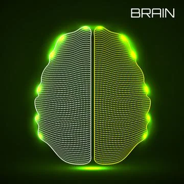 Abstract human brain of dotted. Vector illustration Stock Illustration