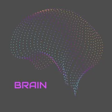 Abstract human brain of dotted. Vector illustration Stock Illustration