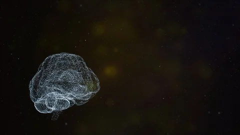 Abstract human brain from glittering particles floating and exploding on a black 動画素材 125957212