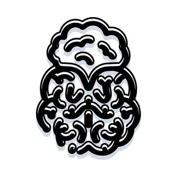 Abstract human brain illustration representing thinking and intelligence Illustrazione stock
