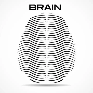 Abstract human brain of lines. Vector illustration Stock Illustration