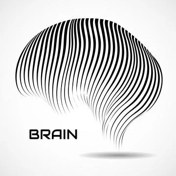 Abstract human brain. Logo with black lines Stock Illustration