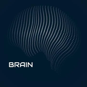 Abstract human brain. Logo with dotted lines Stock Illustration