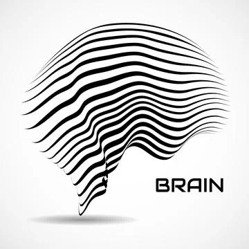 Abstract human brain. Logo with lines Stock Illustration