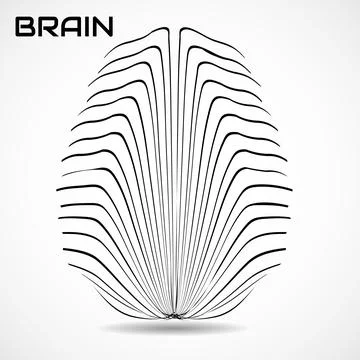 Abstract human brain. Logo with lines Stock Illustration