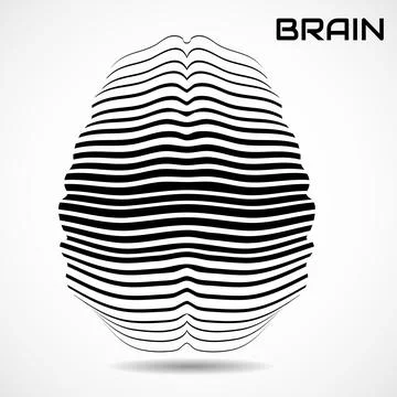 Abstract human brain. Logo with lines Stock Illustration