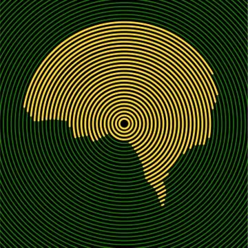 Abstract human brain of radial lines, vector Stock Illustration