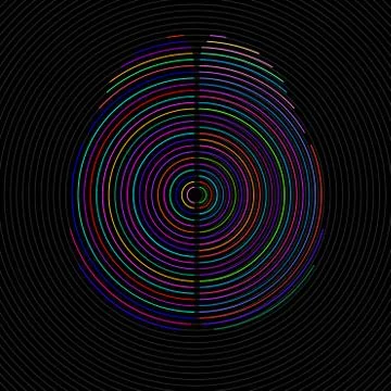 Abstract human brain of radial lines, vector Stock Illustration