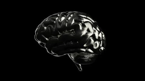 Abstract Human brain with Rainbow Reflections Looped Animation Stock Illustration