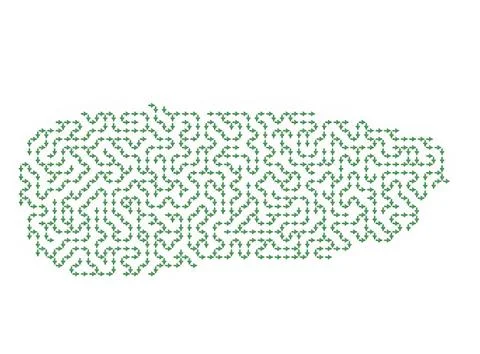 Abstract human brain shape made of interconnected arrows 스톡 일러스트
