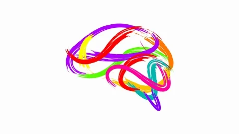 Abstract human brain written animation. Doodle hand drawn brush style. Stock Footage 128733511