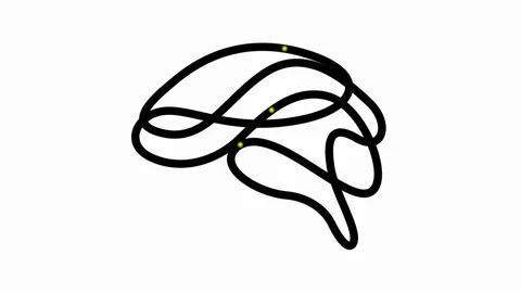 Abstract human brain written animation. Hand drawn style. Stock Footage 128733713