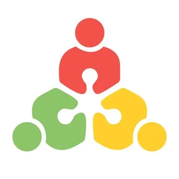 Abstract Human Connection Symbol For Team Unity Vector Stock Illustration