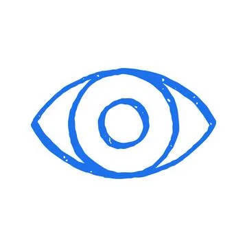 An abstract human eye, a hand drawn vector illustration. Whimsical doodle sym Stock Illustration