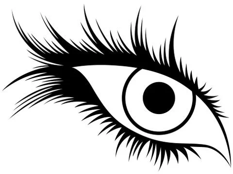 Abstract human eye with long lashes Stock Illustration