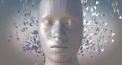 Abstract human face, Artificial Intelligence. Ilustración de archivo