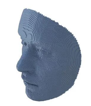 Abstract human face constructing from cubes 스톡 일러스트