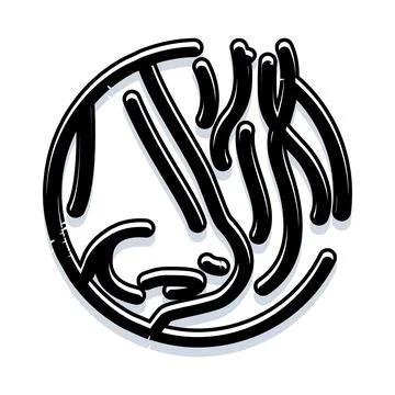 Abstract human face creating minimal black and white logo Stock Illustration