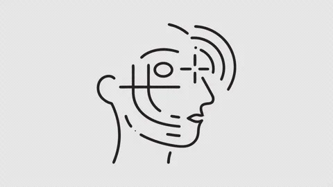Abstract Human Face Line Art Animation with Transparent Background Stock Footage 337944642
