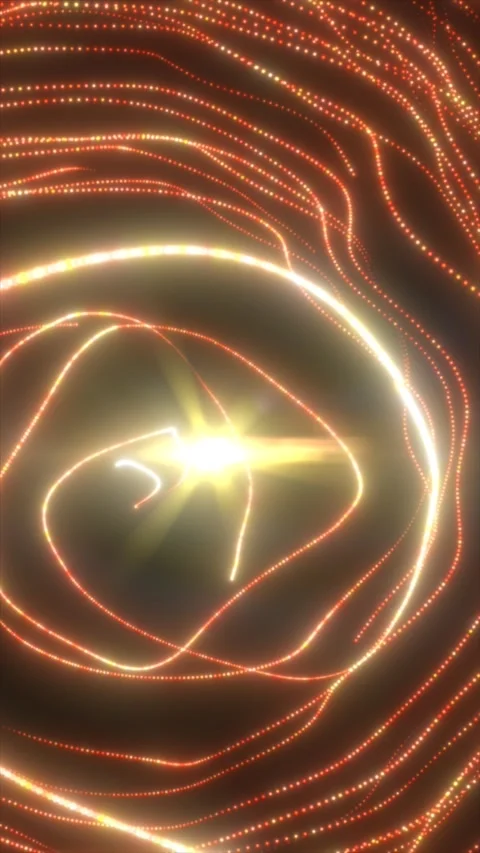 Abstract human face silhouette drawn with glowing golden light trails and d.. Stock Footage 330885728