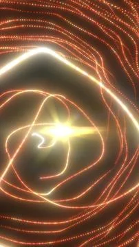 Abstract human face silhouette drawn with glowing golden light trails and d.. Stock Illustration