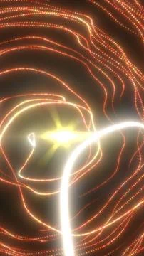 Abstract human face silhouette drawn with glowing golden light trails and d.. Stock Illustration