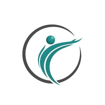 Abstract human figure in a circle representing growth and wellness Stock Illustration