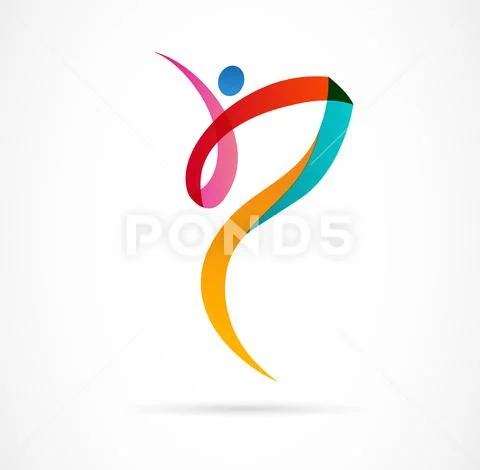 Jogging logo and text for designs Royalty Free Vector Image