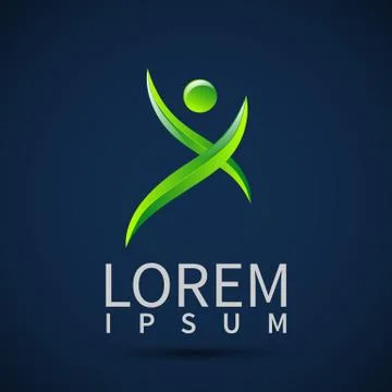 Abstract human figures Vector logo template Illustrazione stock