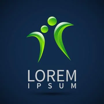 Abstract human figures Vector logo template Illustrazione stock