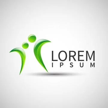 Abstract human figures Vector logo template Stock Illustration