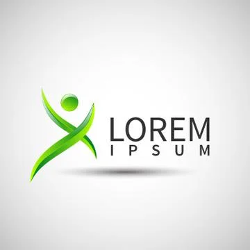 Abstract human figures Vector logo template Illustrazione stock