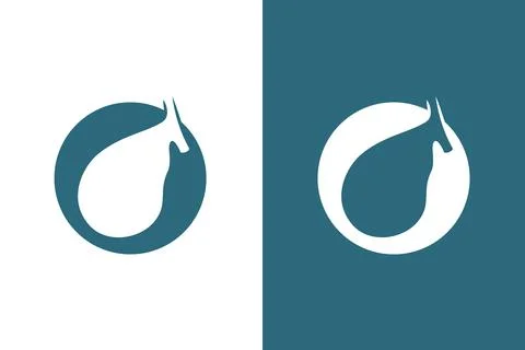 Abstract human gallbladder logo. Unique internal organ logotype design template. Stock Illustration