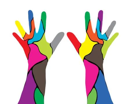 Abstract human hands Stock Illustration