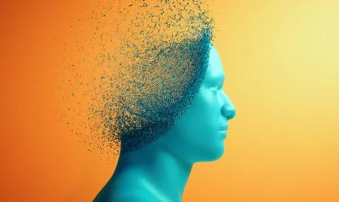 Abstract human head with dispersion effect Stock Illustration