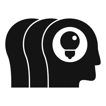 Abstract human head with light bulb concept icon Stock Illustration