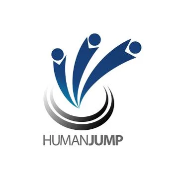 Abstract human jump logo concept design. Symbol graphic template element Stock Illustration