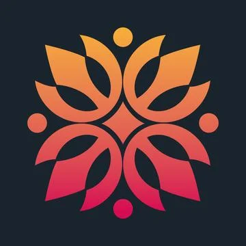 Abstract Human Logo design on a black background Colorfu simple mandala design v Stock Illustration