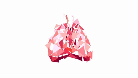 Abstract human lung animation design. Polygonal style on white background. Stock Footage 128749904