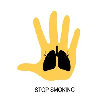 Abstract human lung with cigarette. Stop smoking concept. Stock Illustration